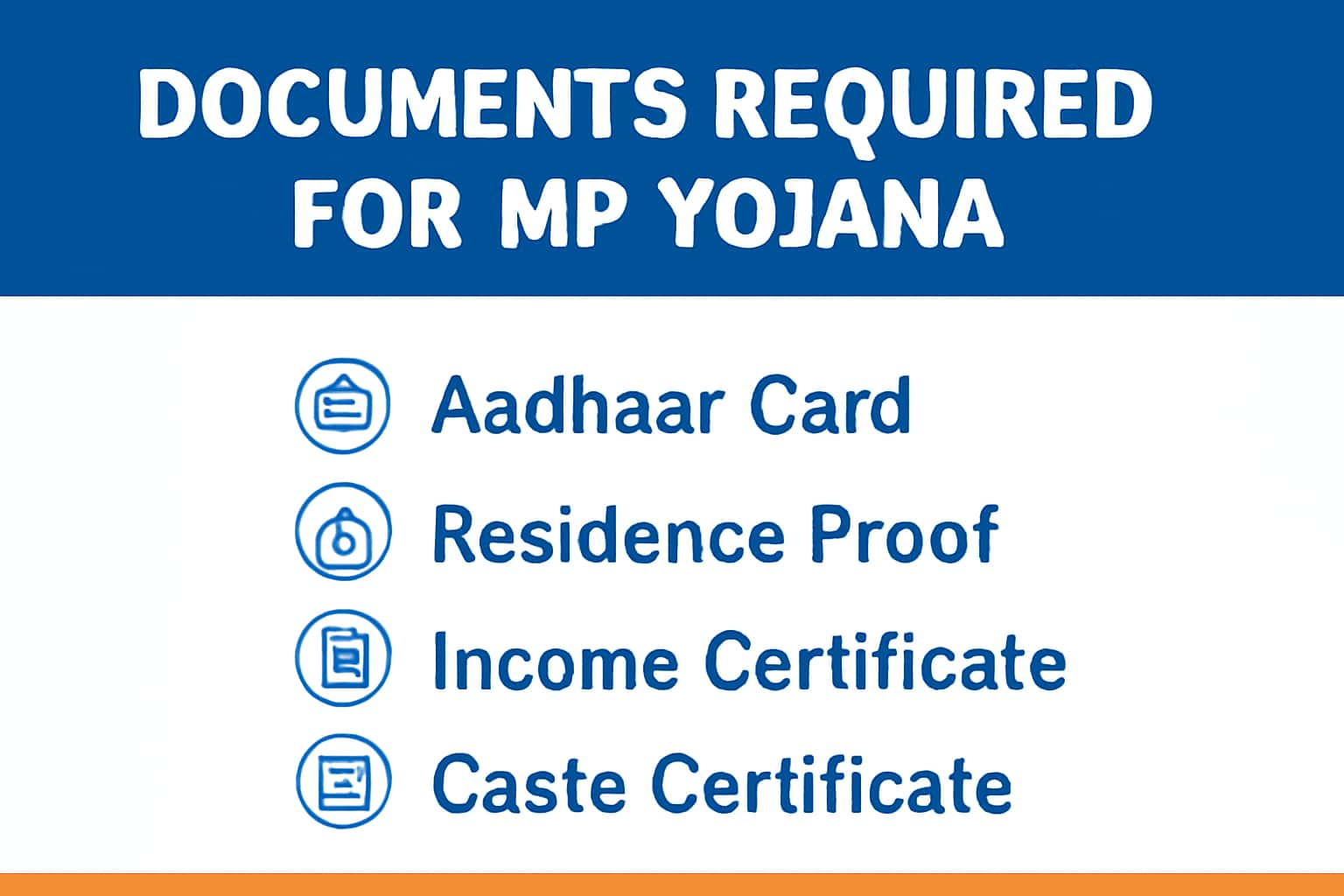 Documents Required for MP Yojana